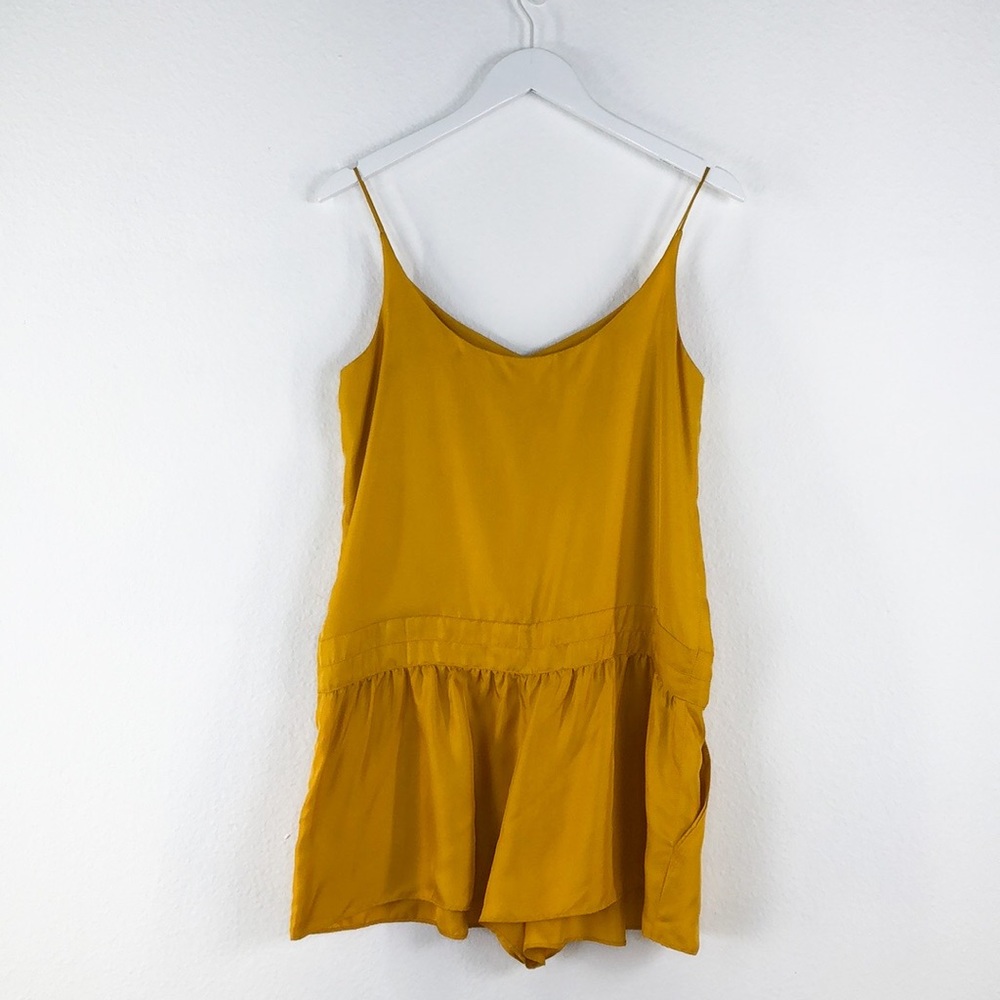 Rag & Bone Old Gold Silk Dune Romper NWT - Picture 4 of 9